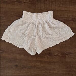 Aerie High Waist White Lace Shorts